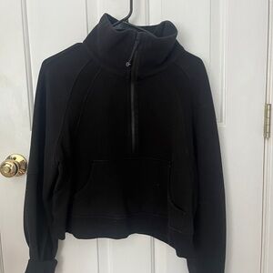 Lululemon Black Cropped Long Sleeve Scuba